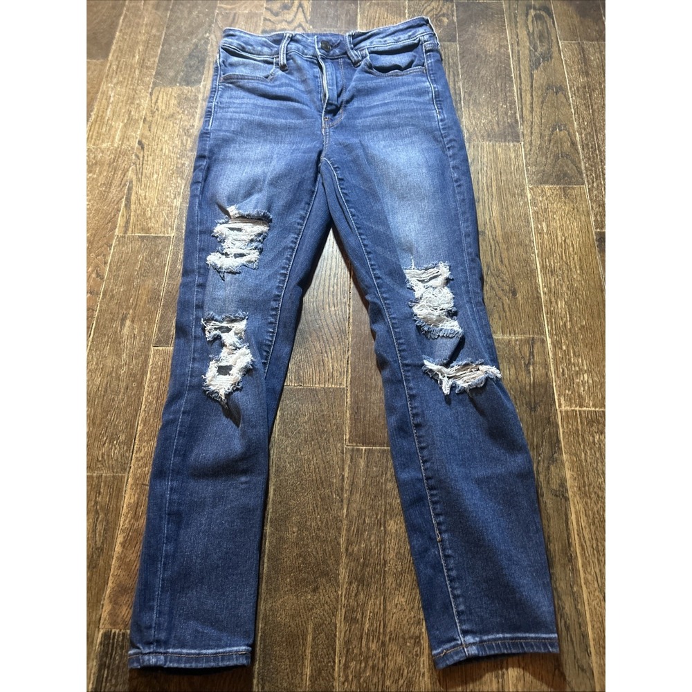 American Eagle High Rise Jeggings Womens 8 Reg Blue Next Level Stretch Denim